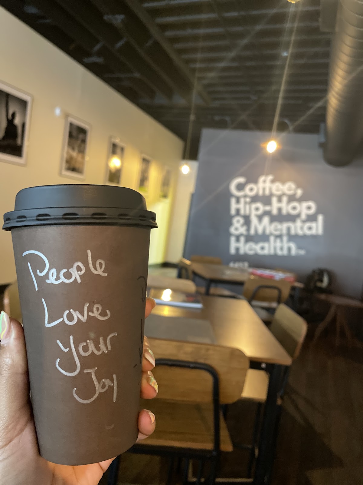 Coffee, Hip-Hop & Mental Health Cafe interior