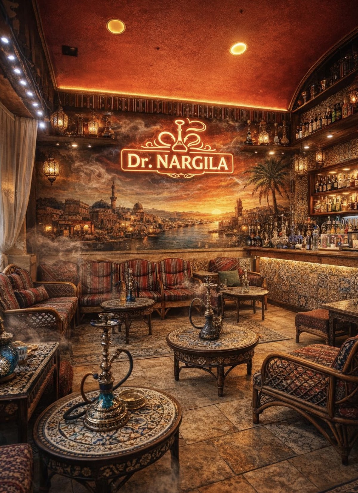 בית קפה DR.nargila interior
