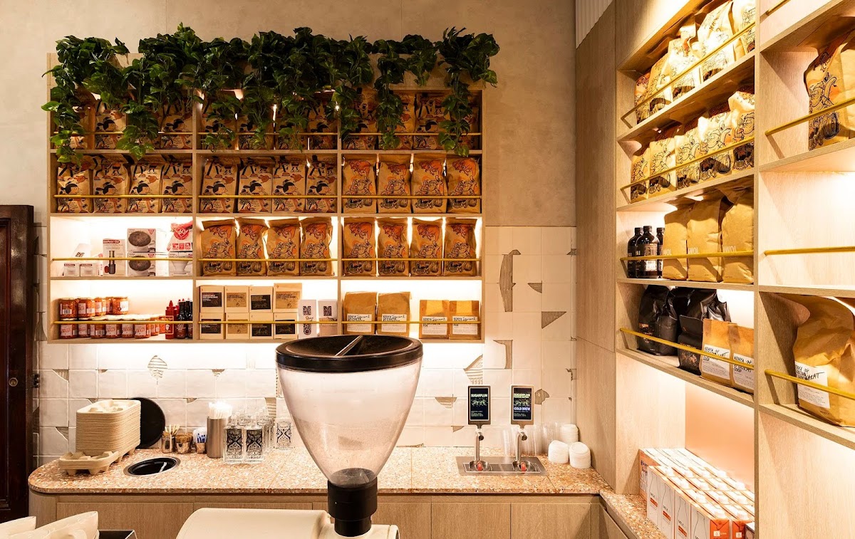 Black and White Espresso Bar interior