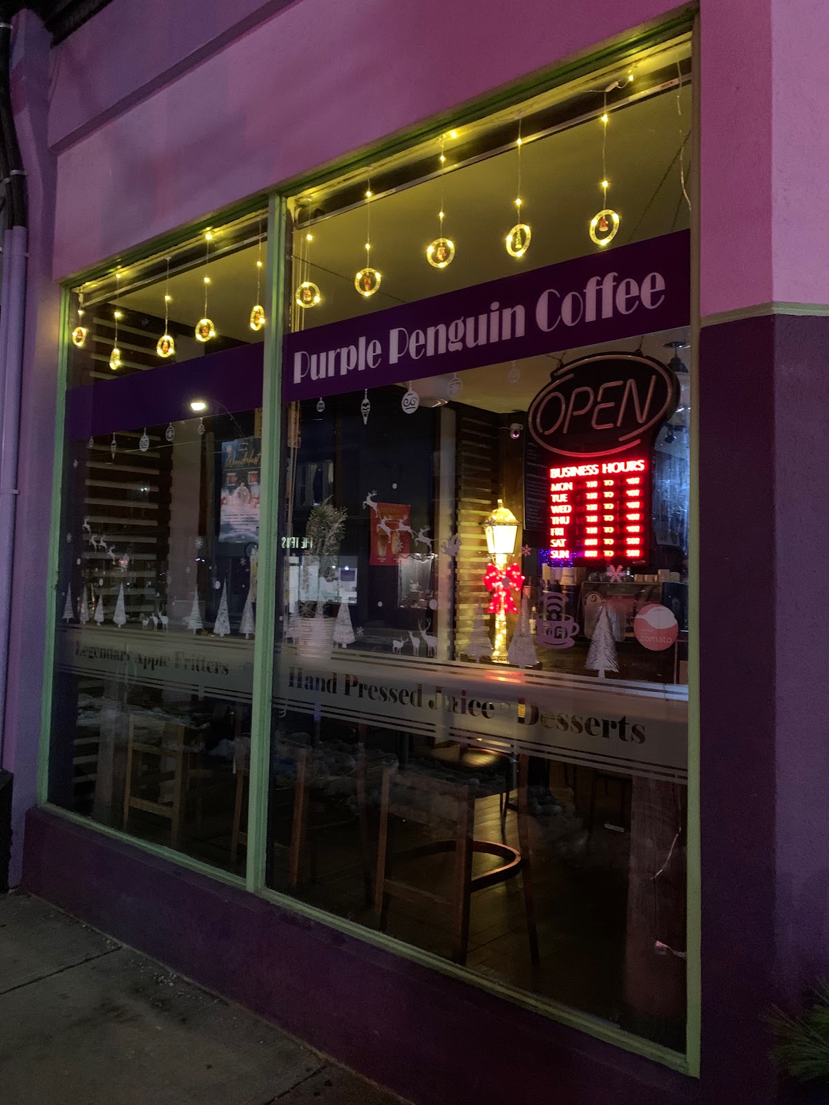 Purple Penguin Cafe interior