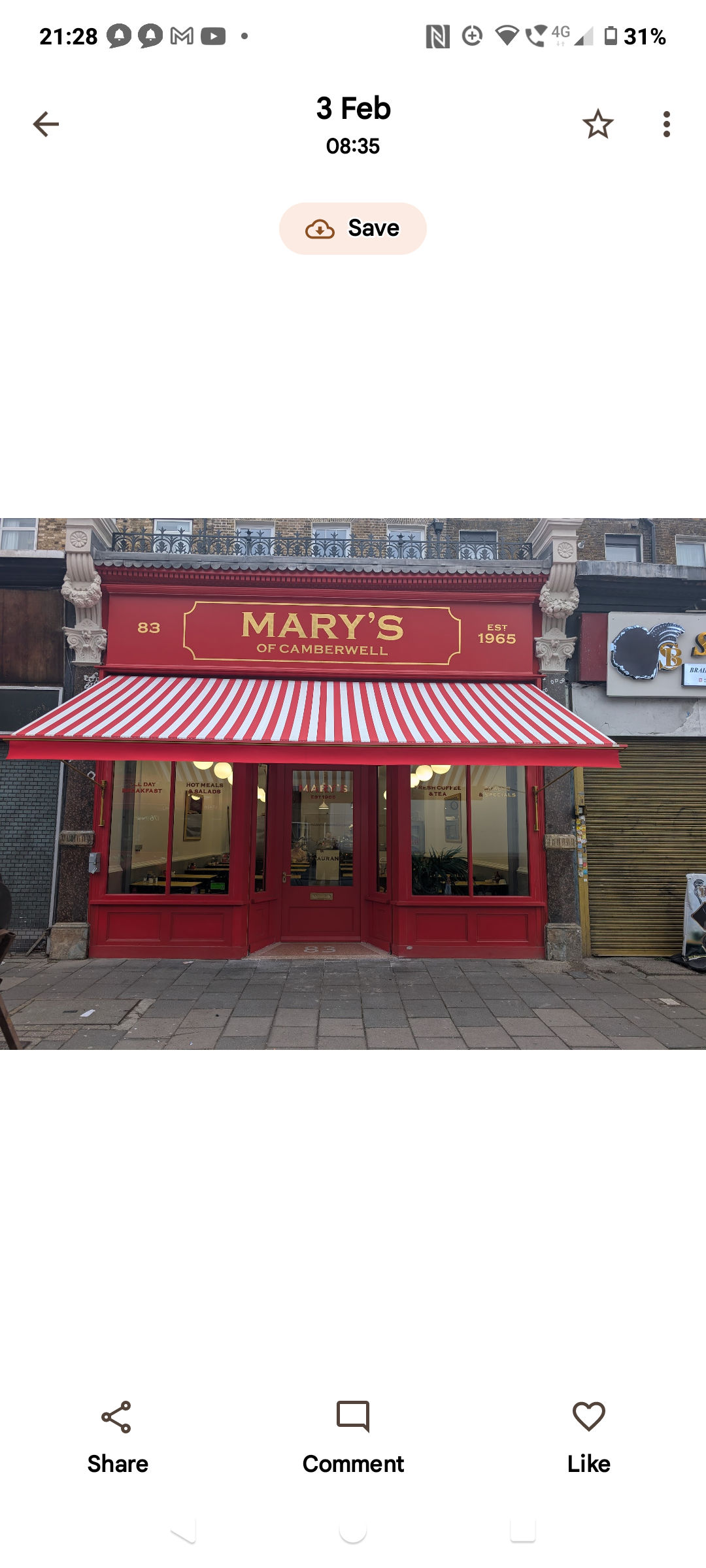 Marys Cafe interior